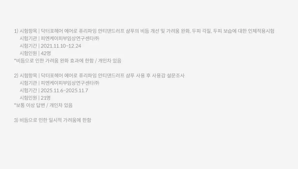 [비듬샴푸 단독기획] 닥터포헤어 에어로 퓨리파잉 안티댄드러프 비듬샴푸 400ml 기획 (+70ml) 상세페이지 7